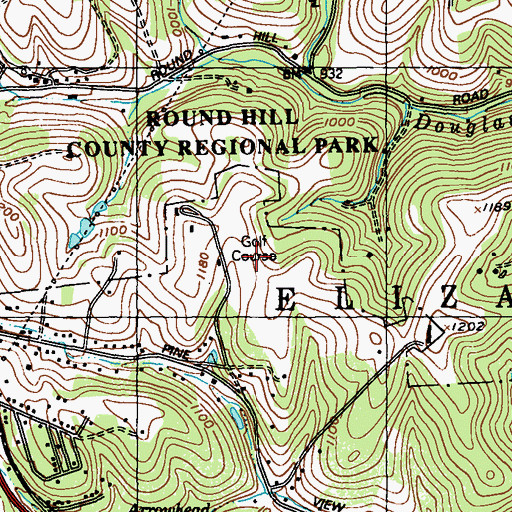 Topographic Map of Seven Springs Golf Course, PA