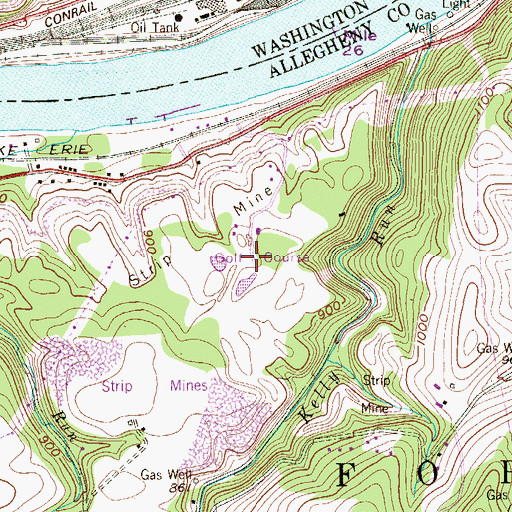 Topographic Map of Riverview Golf Course, PA