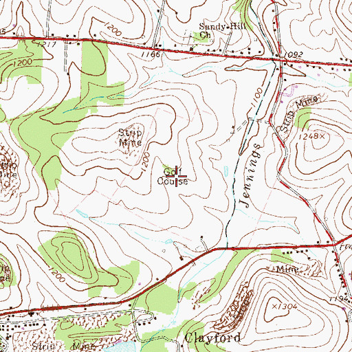 Topographic Map of Springdale Golf Course, PA