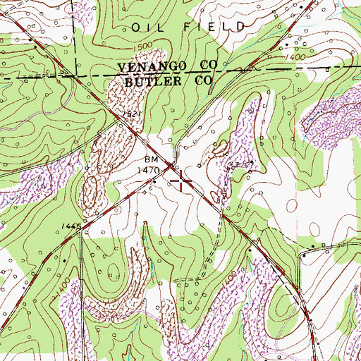 Topographic Map of Kimes School (historical), PA