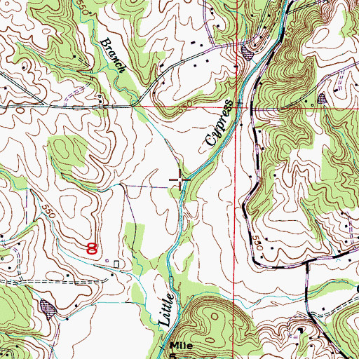 Topographic Map of Ijams Branch, AL
