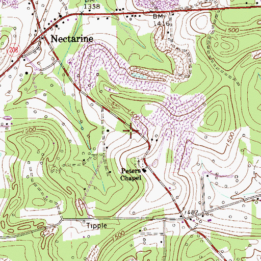 Topographic Map of Walters School, PA