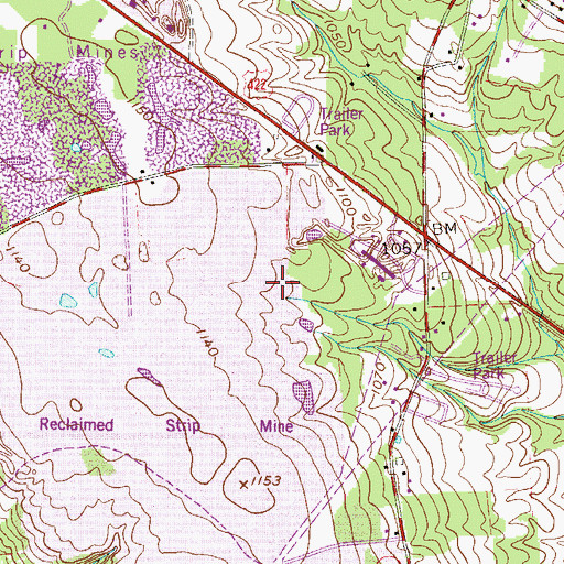 Topographic Map of Mathews School (historical), PA