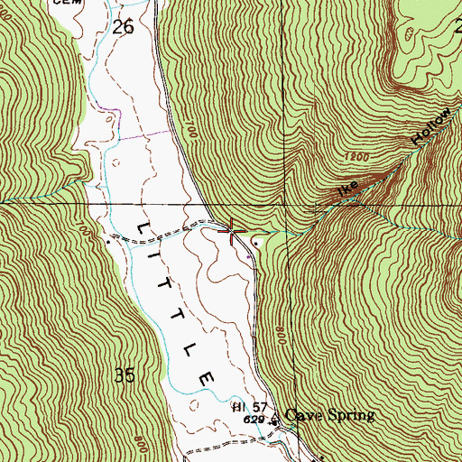 Topographic Map of Ike Hollow, AL