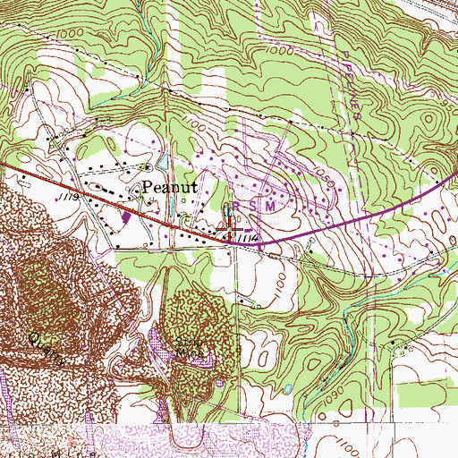 Topographic Map of Miller School (historical), PA