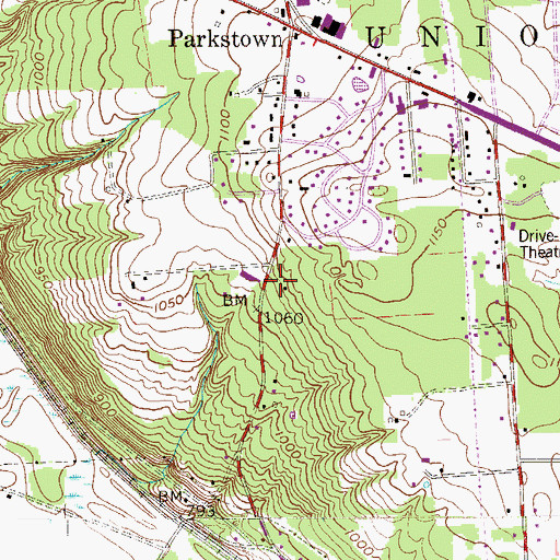 Topographic Map of Wallace School (historical), PA
