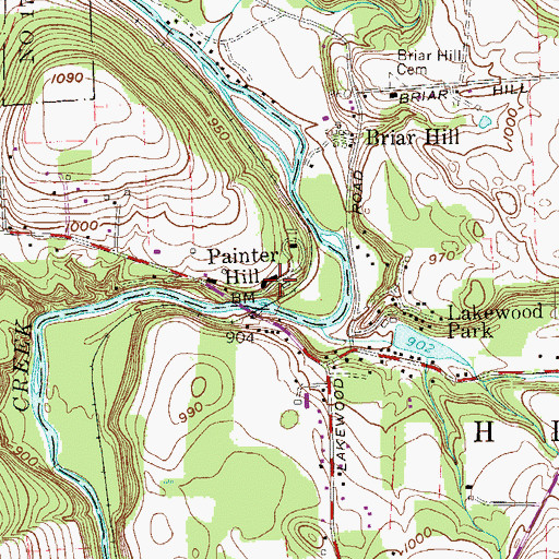 Topographic Map of Eastbrook Station (historical), PA