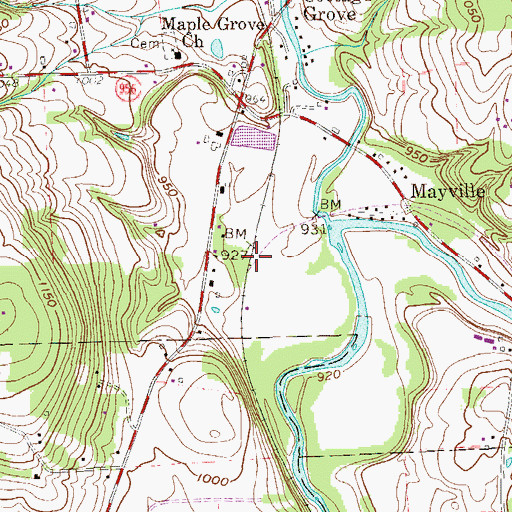 Topographic Map of Wilmington Junction, PA