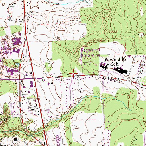 Topographic Map of Mitchell School (historical), PA