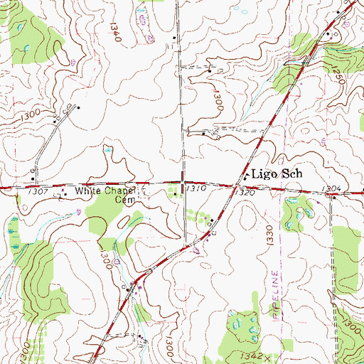 Topographic Map of White Chapel, PA