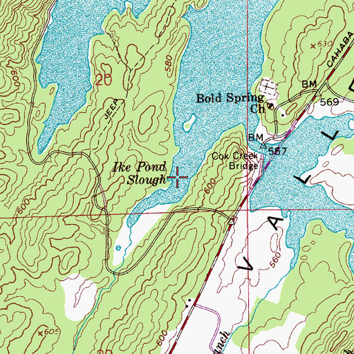 Topographic Map of Ike Pond Slough, AL
