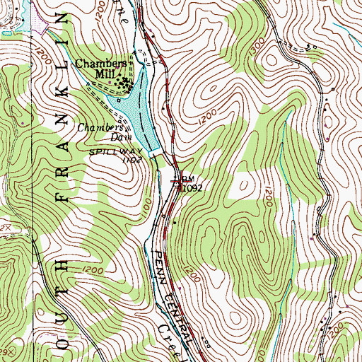 Topographic Map of Chambers, PA