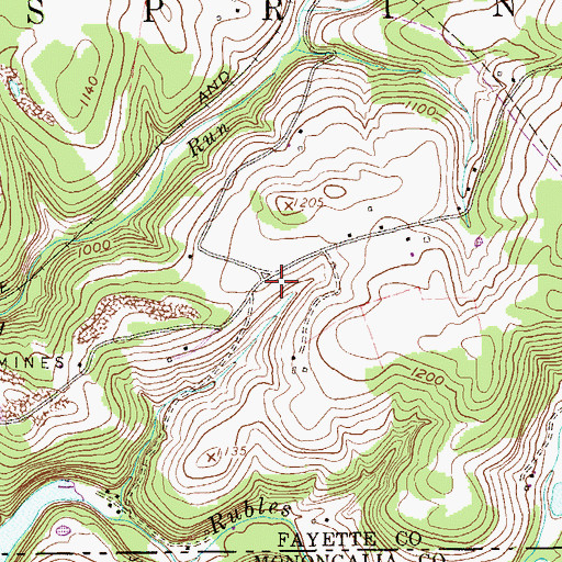 Topographic Map of Atchison, PA