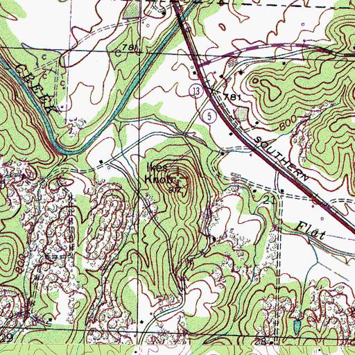 Topographic Map of Ikes Knob, AL