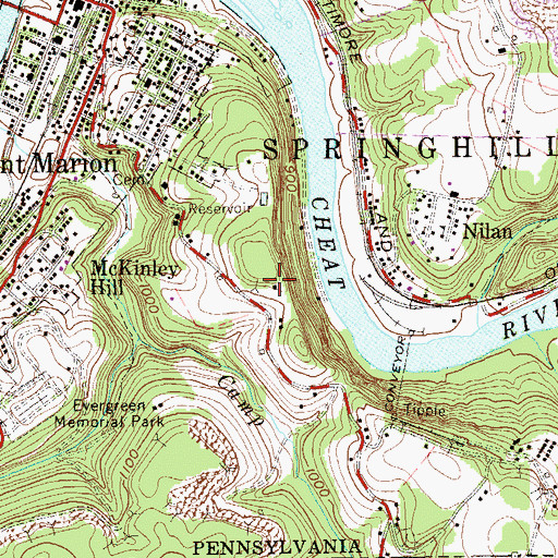 Topographic Map of Conn School, PA