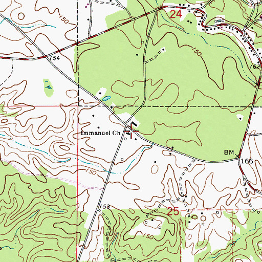 Topographic Map of Immanuel Church, AL