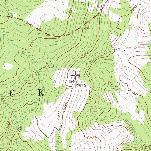 Topographic Map of Mountain View School (historical), PA