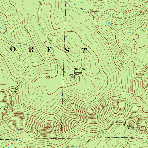 Topographic Map of Sprout Point Fire Tower, PA