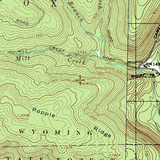 Topographic Map of Nolands Trail, PA