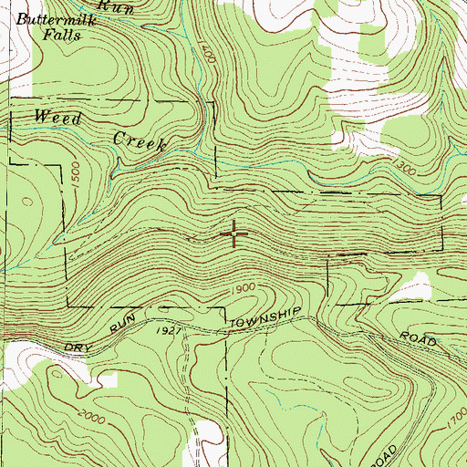 Topographic Map of Hoagland Trail, PA