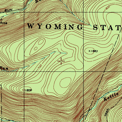 Topographic Map of Stony Run Trail, PA