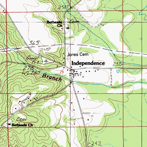 Topographic Map of Independence, AL