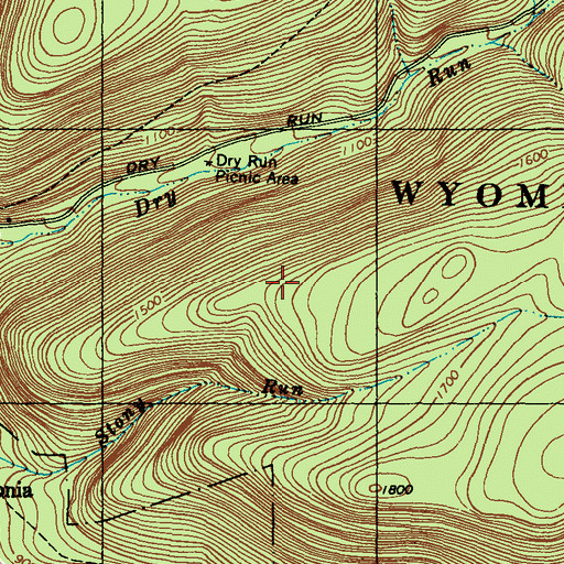 Topographic Map of Old House Trail, PA