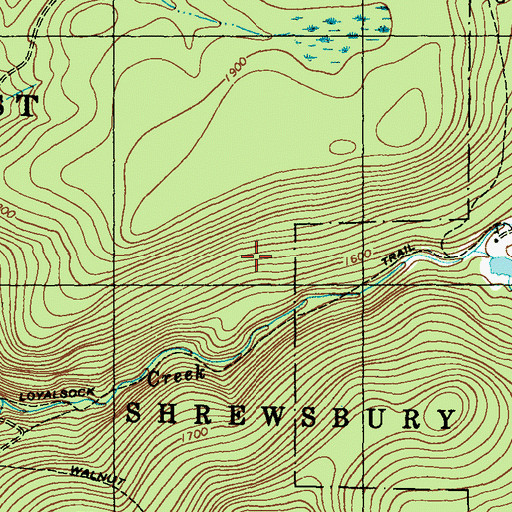 Topographic Map of Ryans Trail, PA