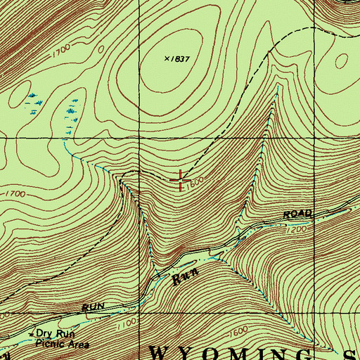 Topographic Map of High Knob Trail, PA
