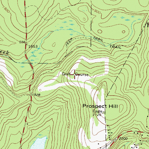 Topographic Map of Eagles Mere Golf Course, PA