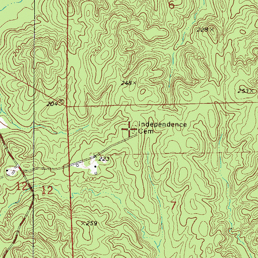 Topographic Map of Independence Cemetery, AL