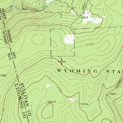 Topographic Map of Bills Trail, PA