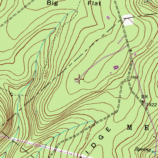 Topographic Map of Big Flat Heliport, PA