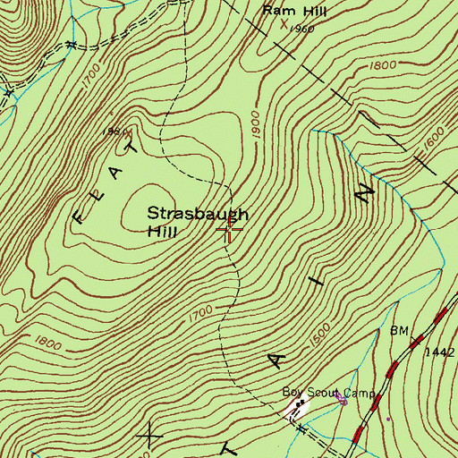 Topographic Map of Wildcat Trail, PA