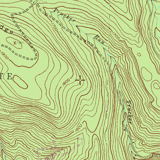 Topographic Map of Sandy Ridge Trail, PA