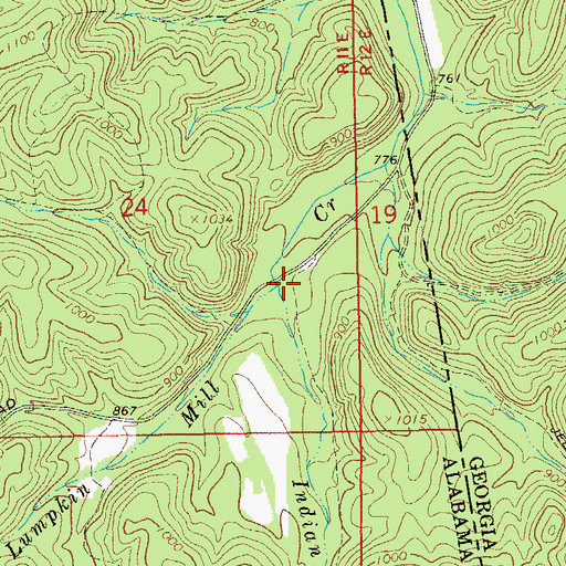 Topographic Map of Indian Branch, AL