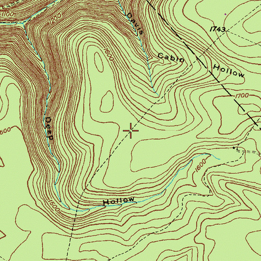 Topographic Map of Park Line Trail, PA