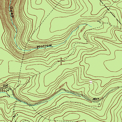 Topographic Map of Boyer Trail, PA