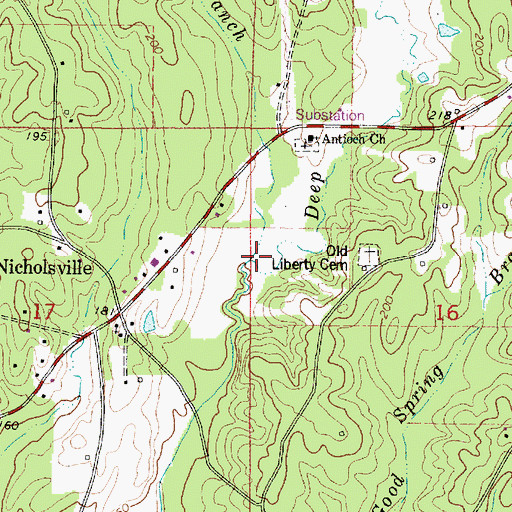 Topographic Map of Indian Branch, AL