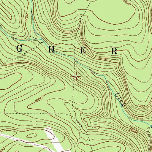 Topographic Map of Robins Ridge Trail, PA
