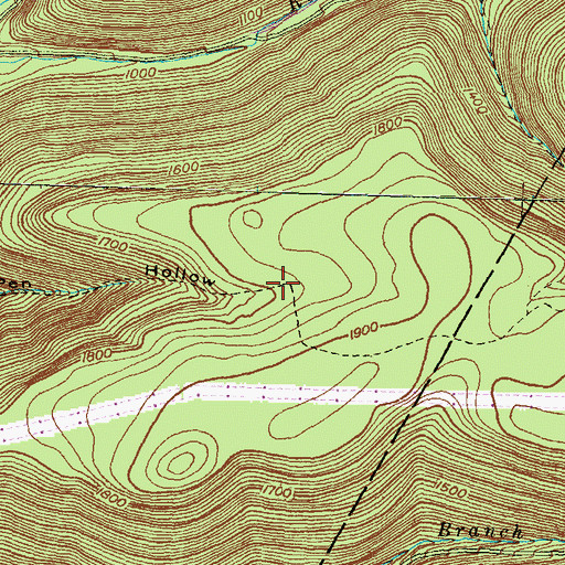 Topographic Map of Bear Pen Hollow Trail, PA