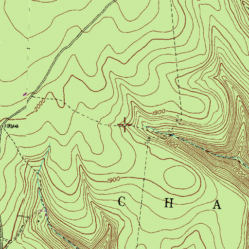 Topographic Map of Mill Hollow Trail, PA