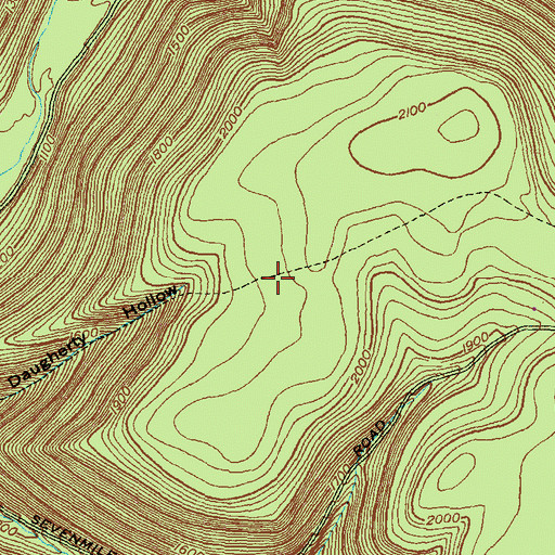 Topographic Map of Daugherty Hollow Trail, PA