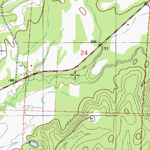 Topographic Map of Indian Branch, AL