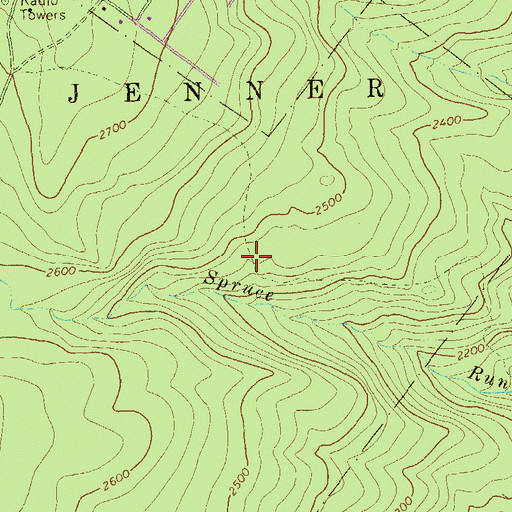 Topographic Map of East End Trail, PA