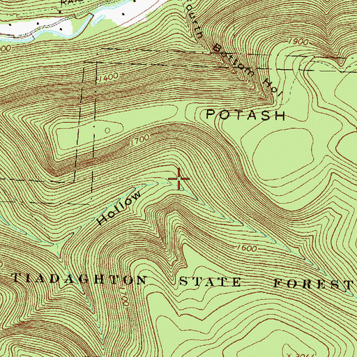 Topographic Map of Potash Trail, PA
