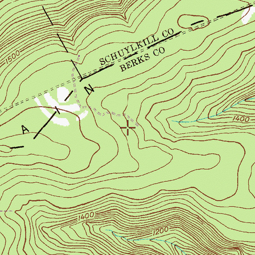 Topographic Map of Sand Spring Trail, PA