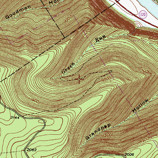 Topographic Map of Green Run Trail, PA