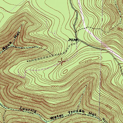 Topographic Map of Water Trough Trail, PA