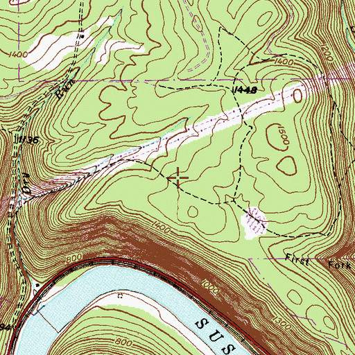 Topographic Map of Turnippatch Trail, PA